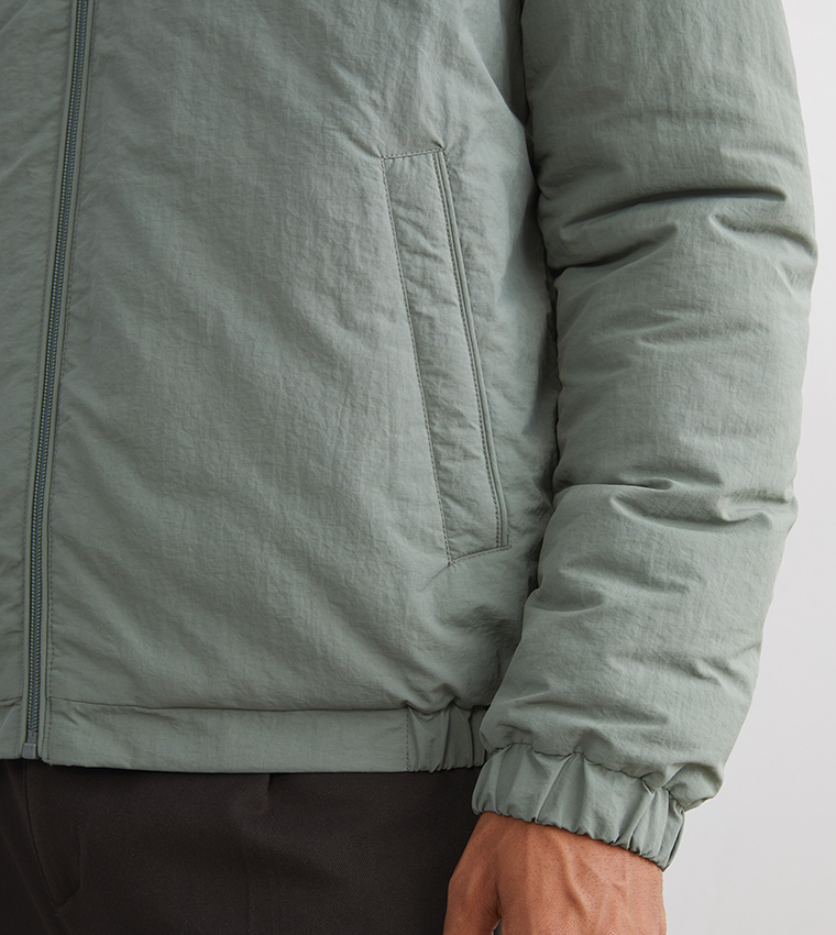 Textured High Neck Jacket