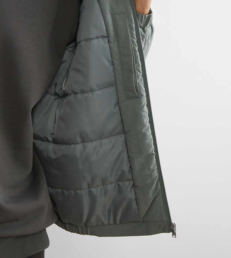 Textured High Neck Jacket