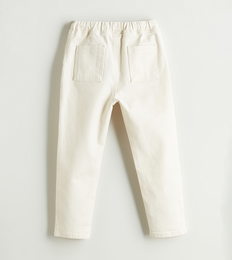 Drawstring Waist Slim Fit Trousers