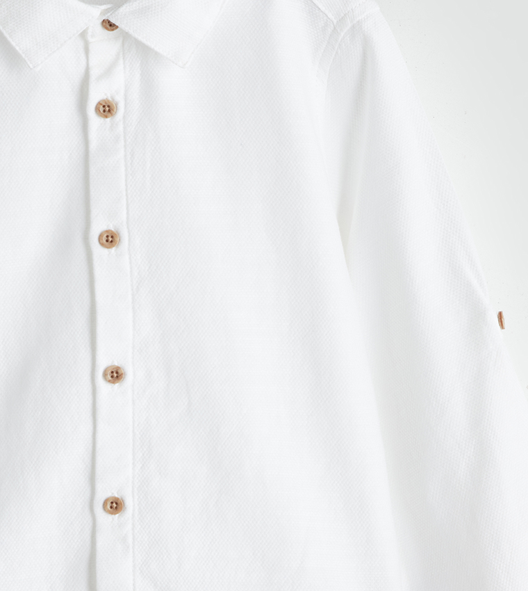 قميص سادة كم طويل