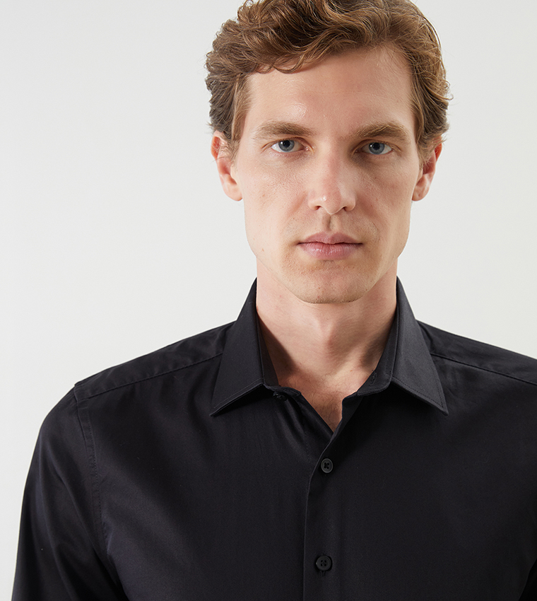 Solid Long Sleeves Regular Fit Shirt