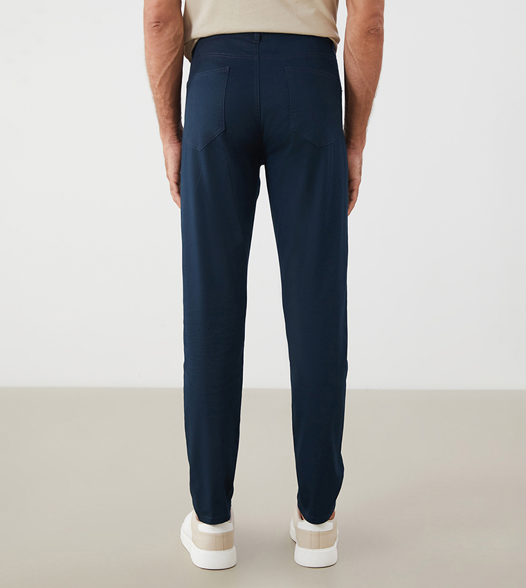 Solid Mid Rise Slim Fit Chinos