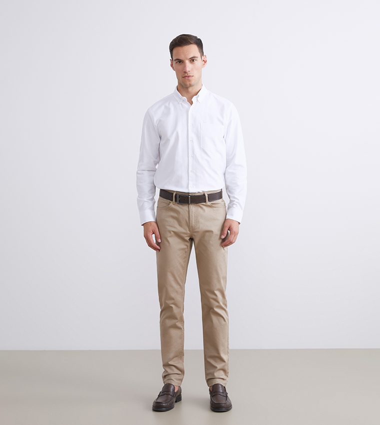 CLASSIC Solid Slim Fit Chino Trousers