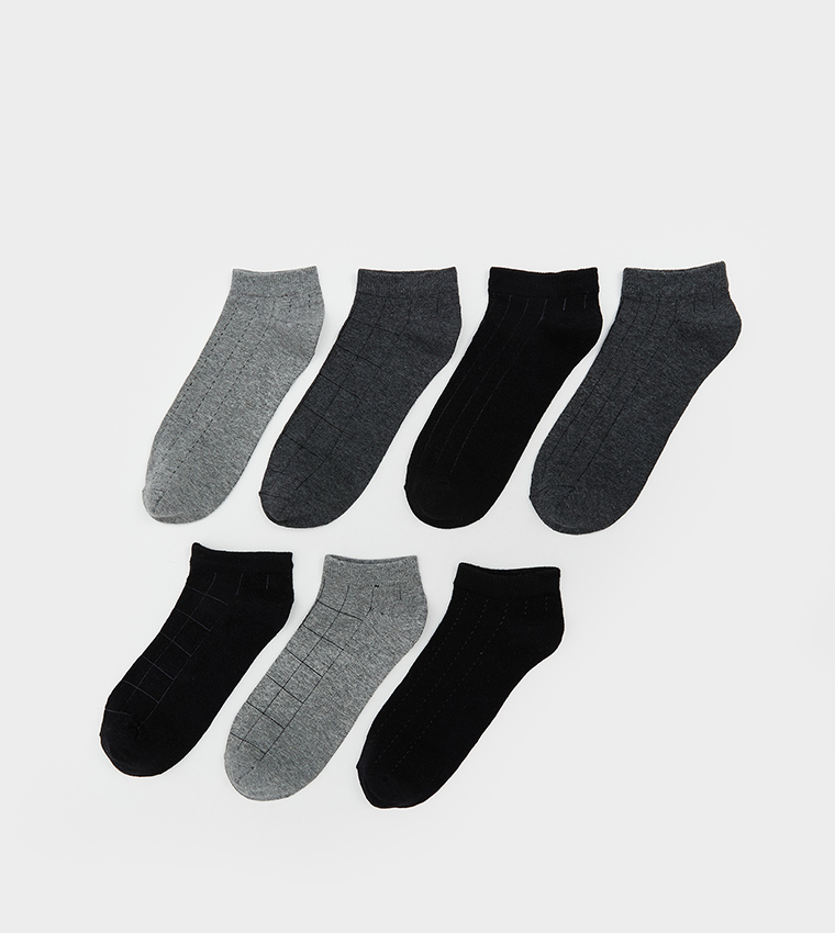 Pack of 7 Patterned Trainer Ankle Socks