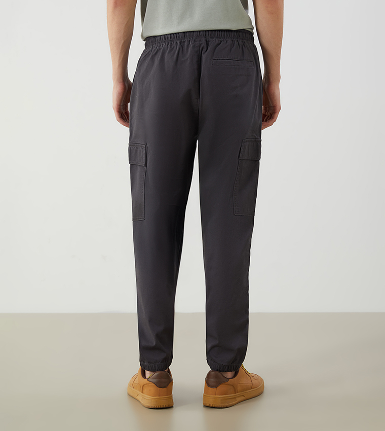 Solid Twill Cargo Trousers
