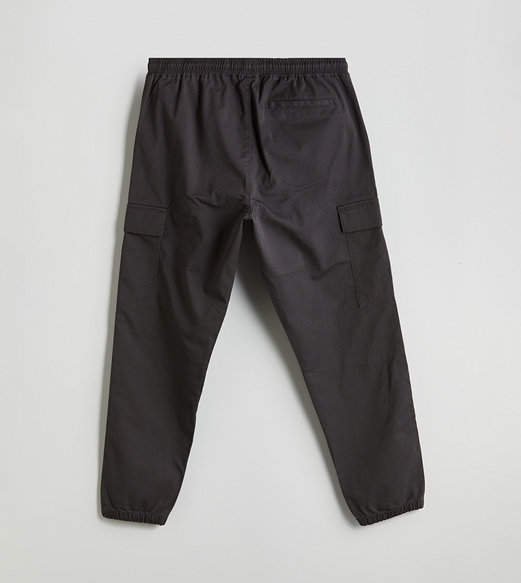 Solid Twill Cargo Trousers