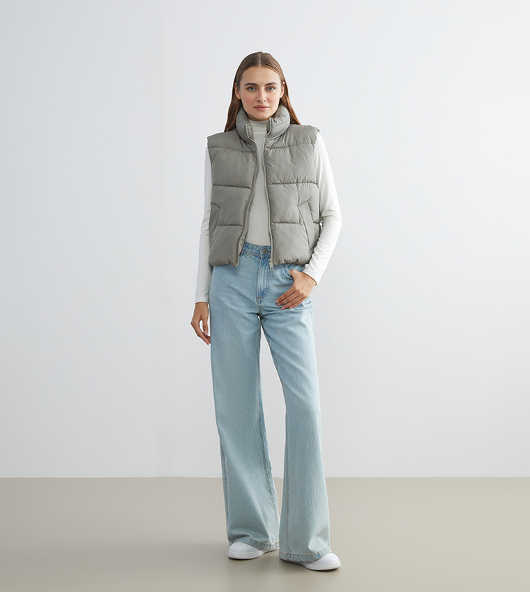 Quilted High-Neck Gilet