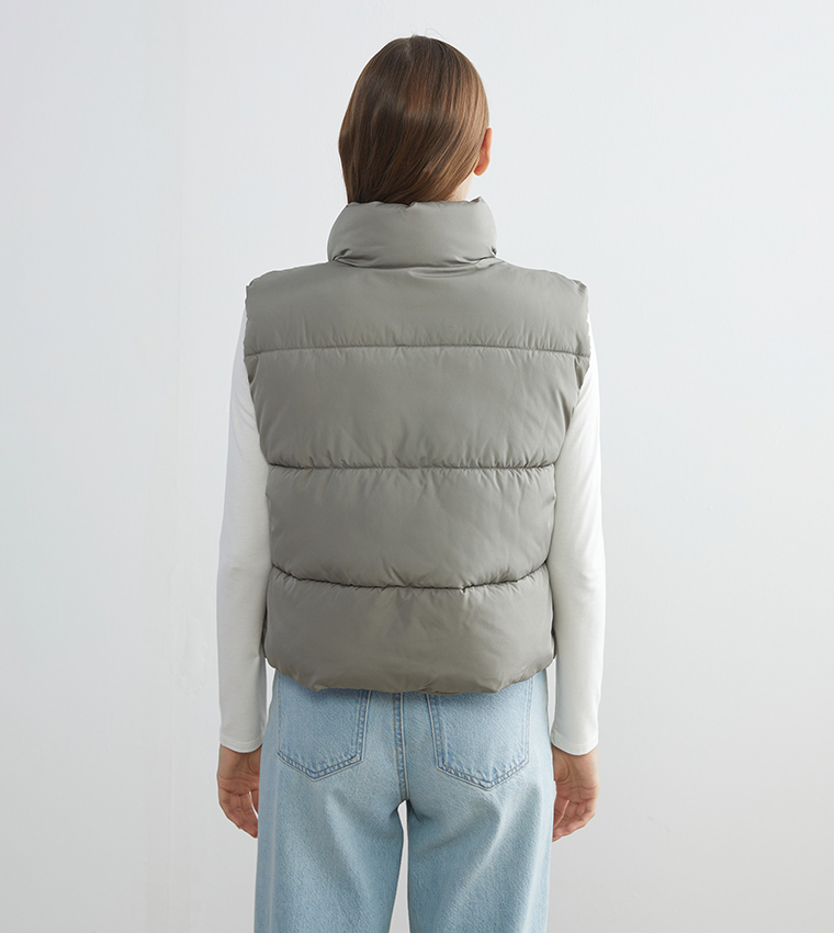 Quilted High-Neck Gilet