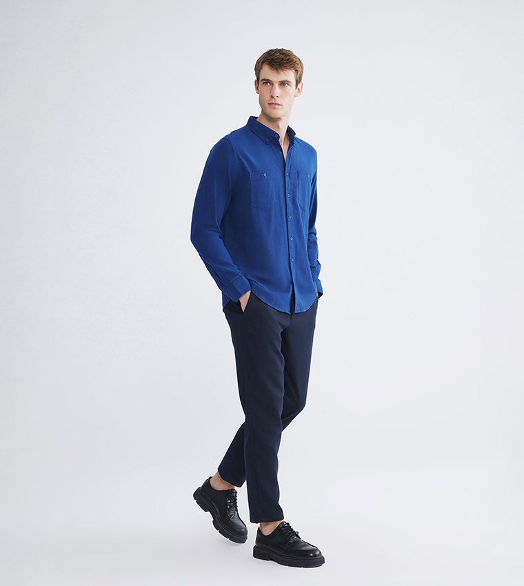 Regular Fit Long Sleeves Gabardine Shirt