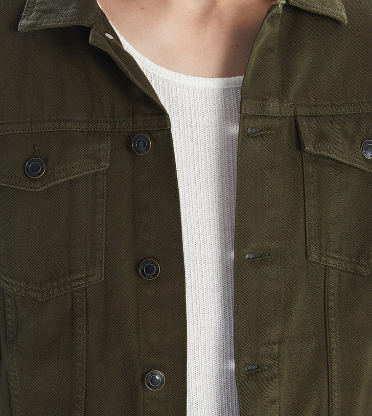Washed Long Sleeves Denim Jacket
