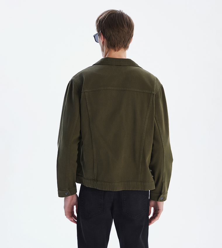 Washed Long Sleeves Denim Jacket