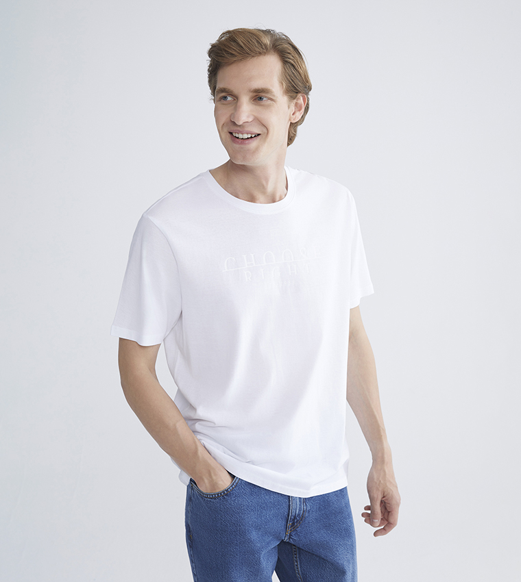 Printed Crew Neck Short Sleeves T-Shirt