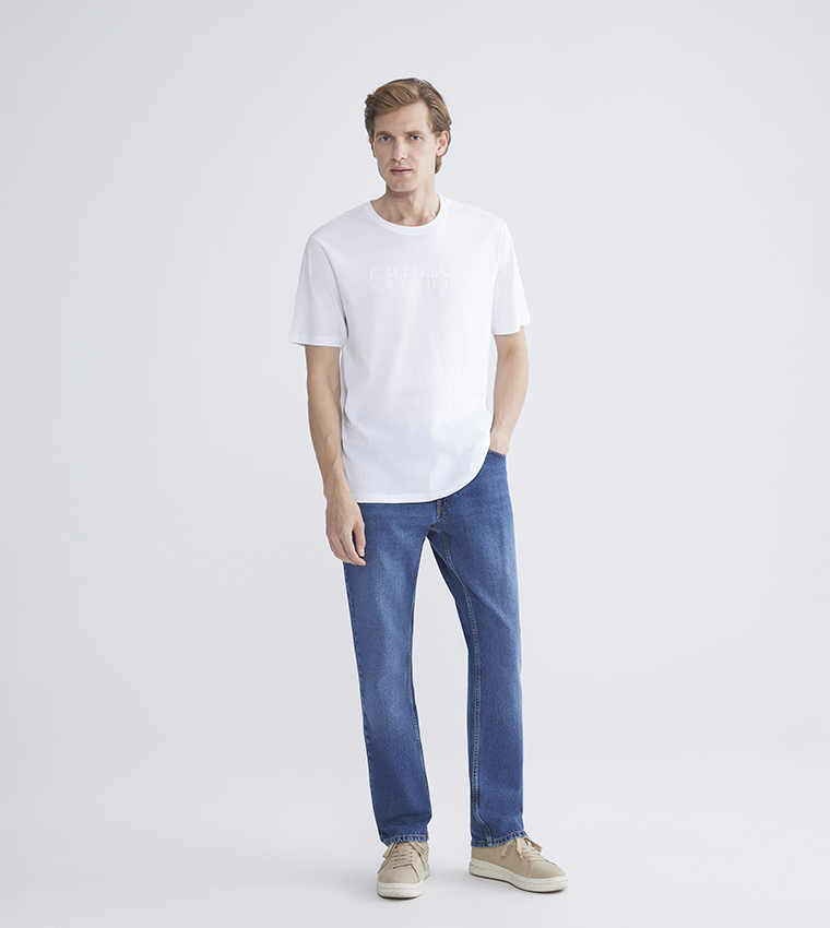 Printed Crew Neck Short Sleeves T-Shirt