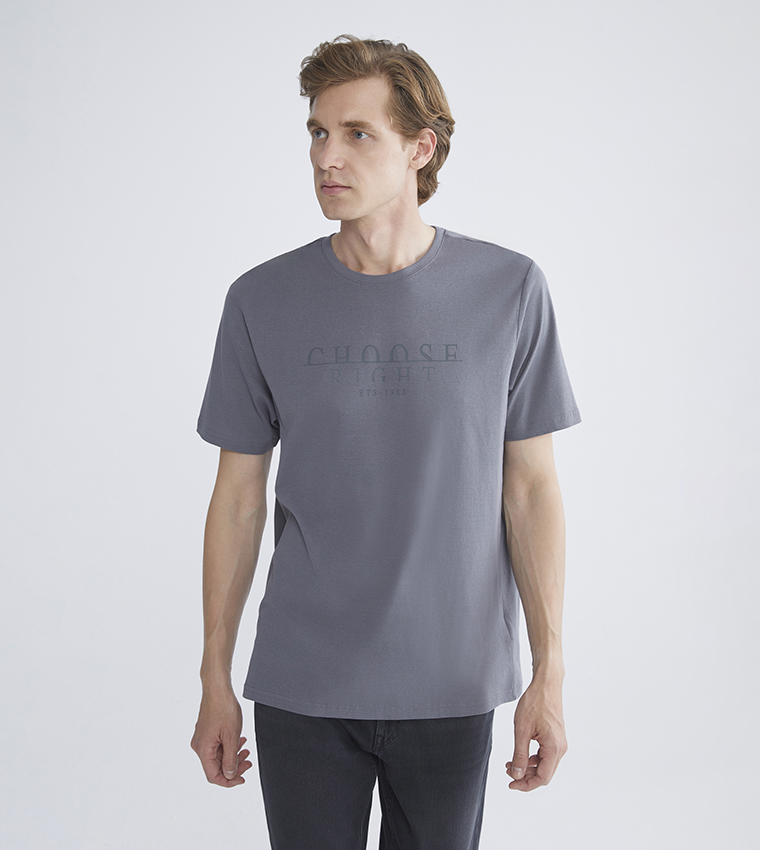 Printed Crew Neck Short Sleeves T-Shirt