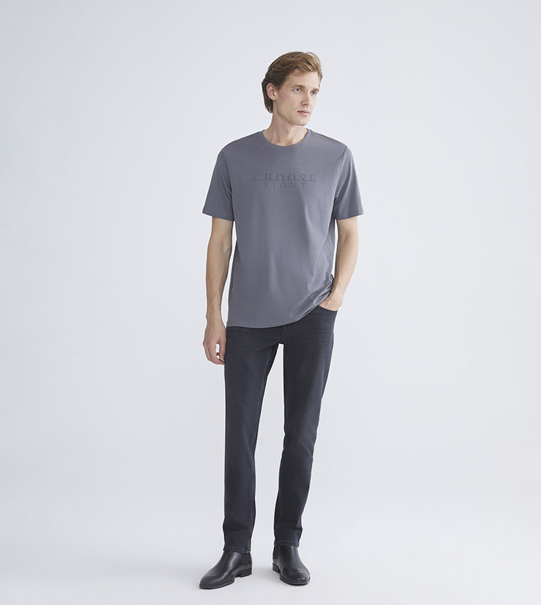 Printed Crew Neck Short Sleeves T-Shirt