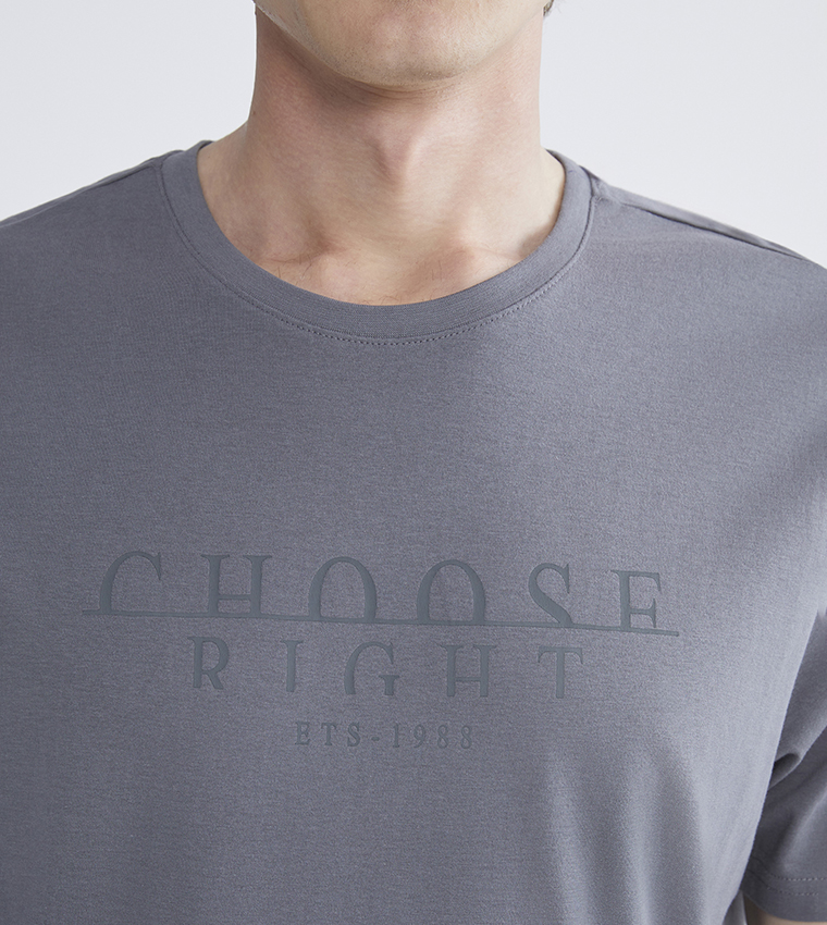 Printed Crew Neck Short Sleeves T-Shirt