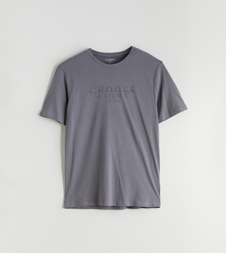 Printed Crew Neck Short Sleeves T-Shirt