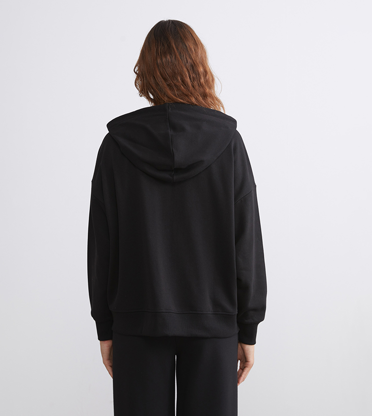 Solid Hooded Oversized Casual Jacket