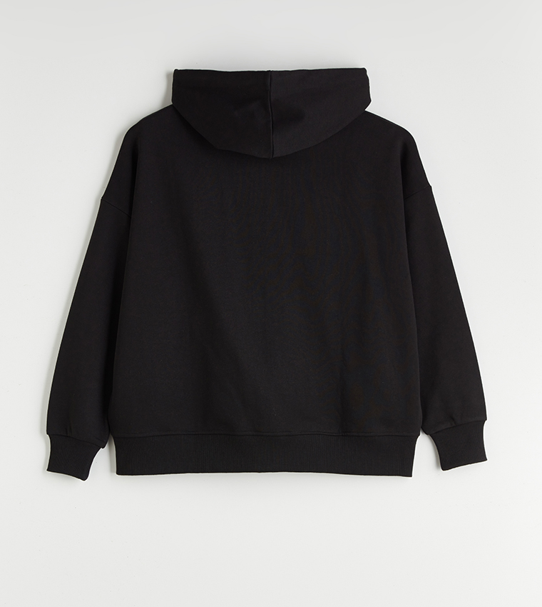 Solid Hooded Oversized Casual Jacket