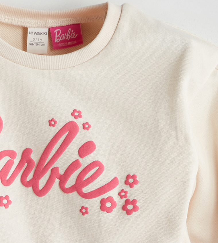 Barbie Printed Crew Neck Dress