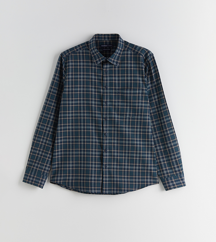 Plaid Long Sleeves Regular Fit Shirt