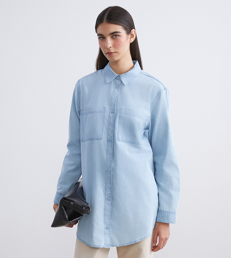 Faded Loose Fit Shirt Tunic