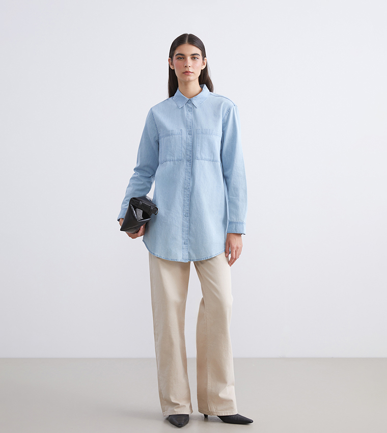 Faded Loose Fit Shirt Tunic