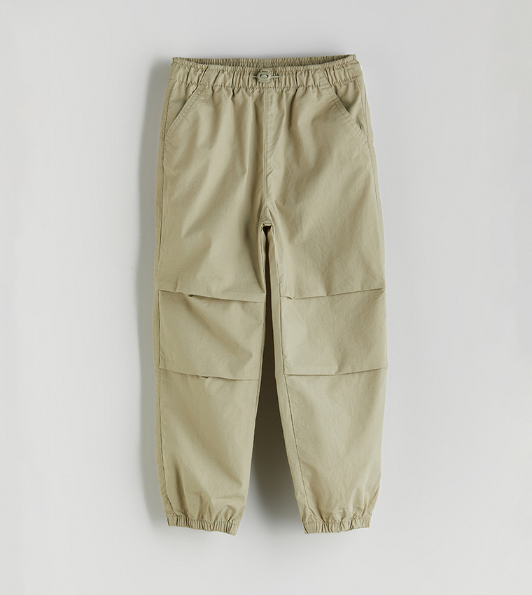 Solid Elastic Waistband Joggers