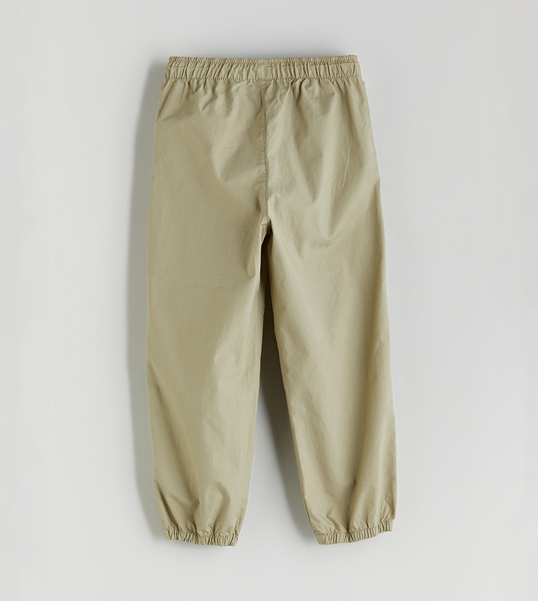 Solid Elastic Waistband Joggers