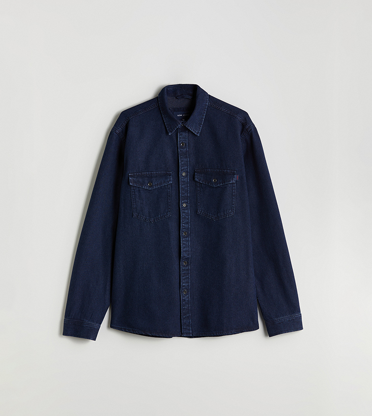 Washed Long Sleeves Denim Shirt