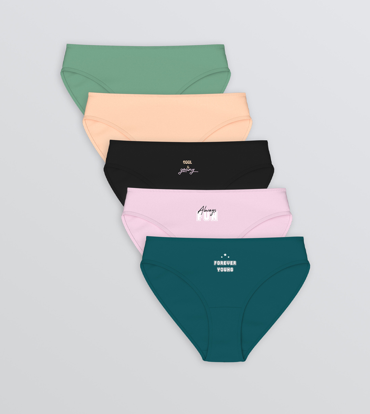 Pack of 5 Printed Bikini Briefs