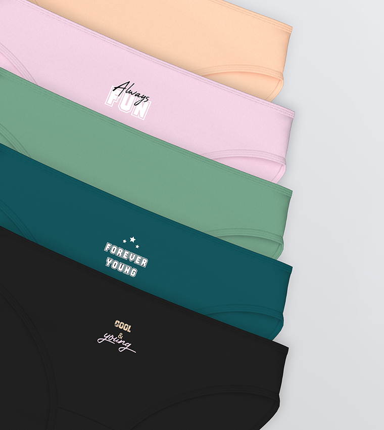 Pack of 5 Printed Bikini Briefs