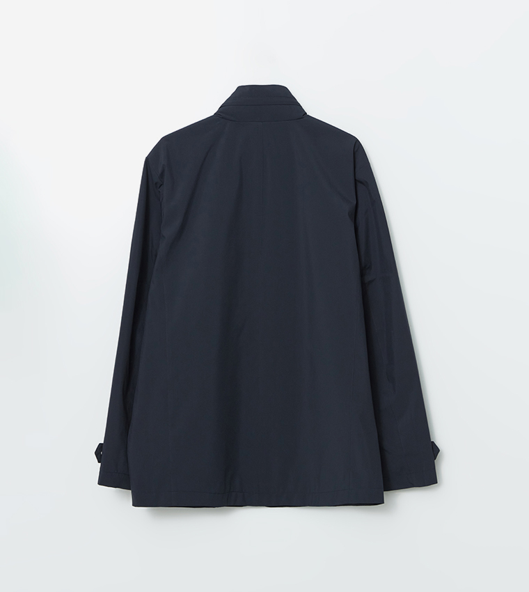 Solid Standard Fit Funnel Neck Jacket