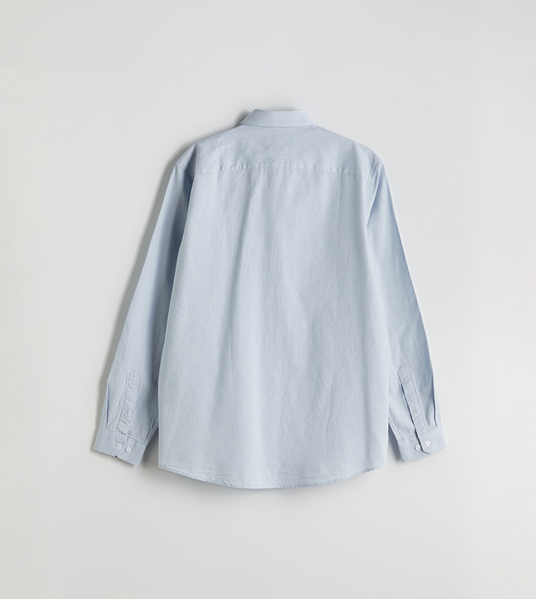 Solid Slim Fit Long Sleeves Oxford Shirt