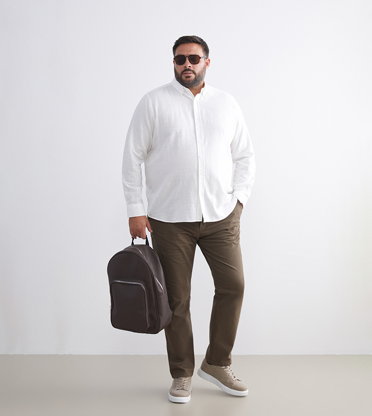 SOUTHBLUE Solid Long Sleeves Poplin Shirt