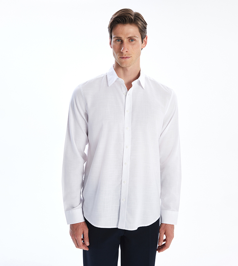 SOUTHBLUE Solid Long Sleeves Poplin Shirt