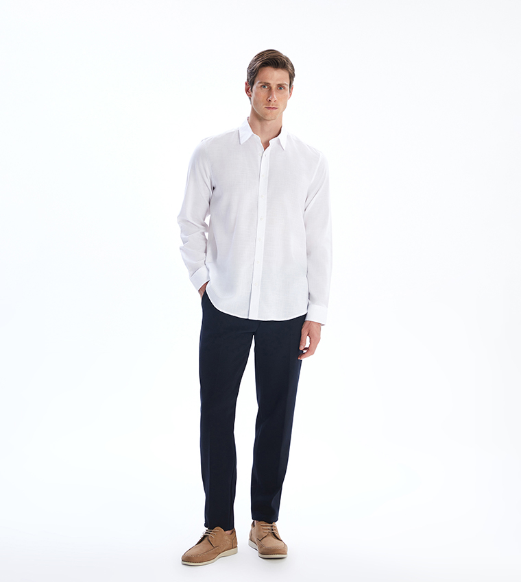 SOUTHBLUE Solid Long Sleeves Poplin Shirt