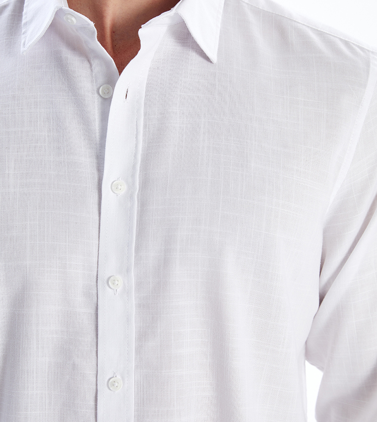 SOUTHBLUE Solid Long Sleeves Poplin Shirt