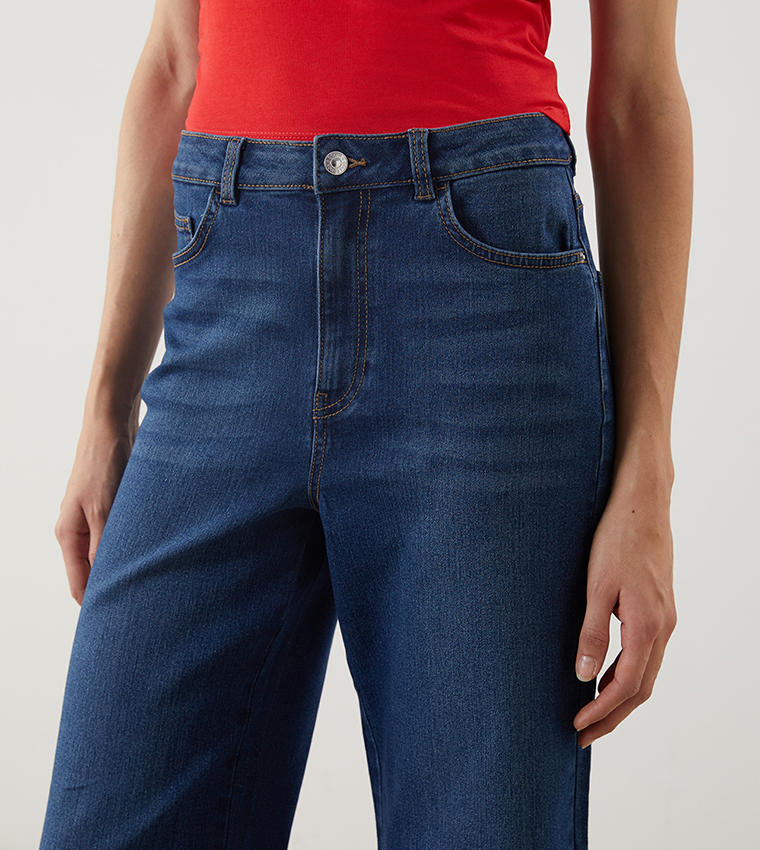 Washed High Waist Wide Leg Jeans