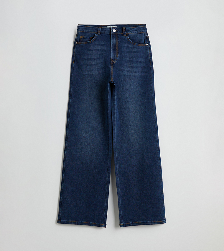 Washed High Waist Wide Leg Jeans