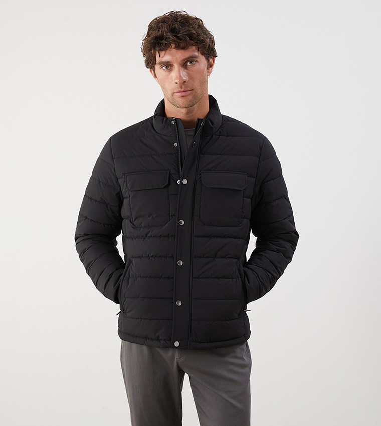 Buy LC Waikiki Zippered High Neck Puffer Jacket In Black