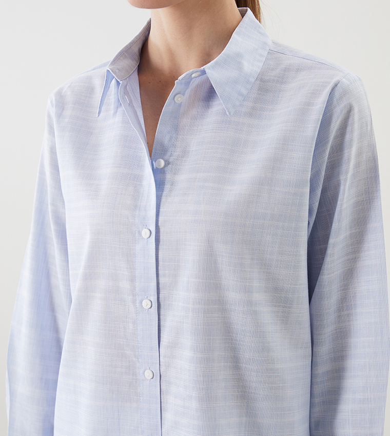 Long Sleeves Poplin Tunic Shirt