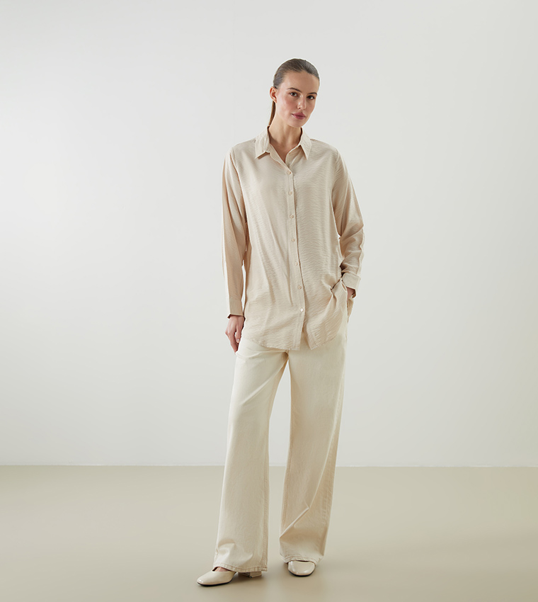 Solid Long Sleeves Tunic Shirt