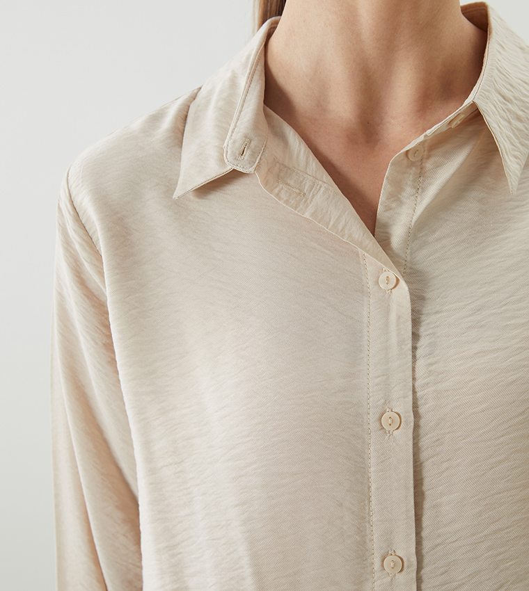 Solid Long Sleeves Tunic Shirt