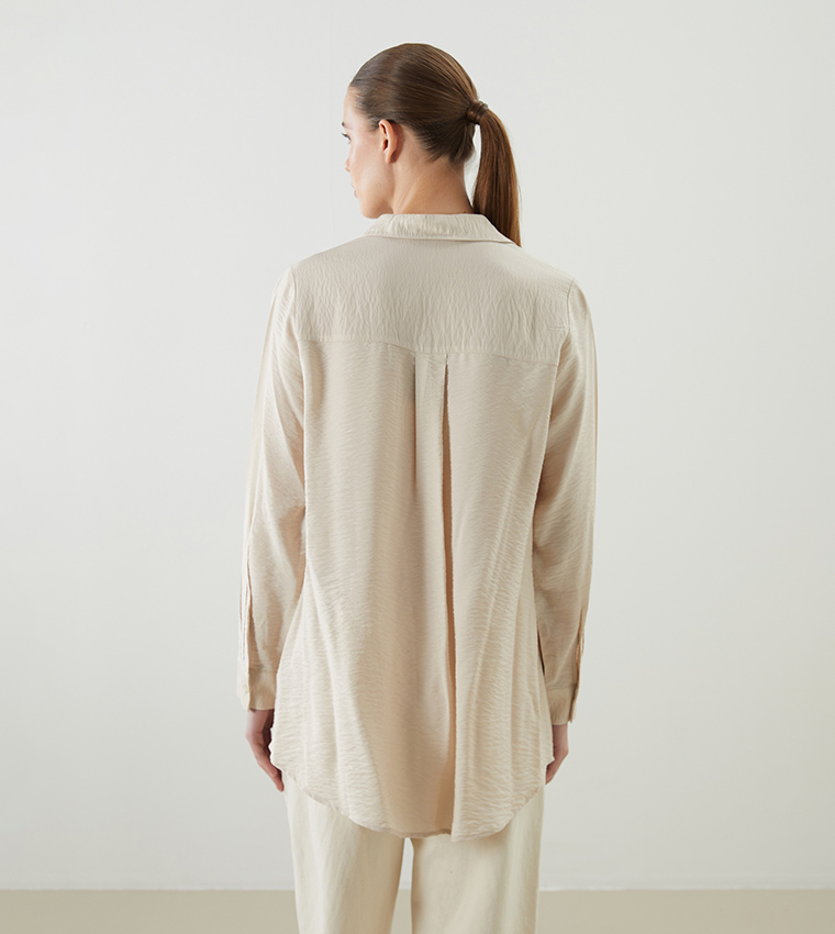 Solid Long Sleeves Tunic Shirt