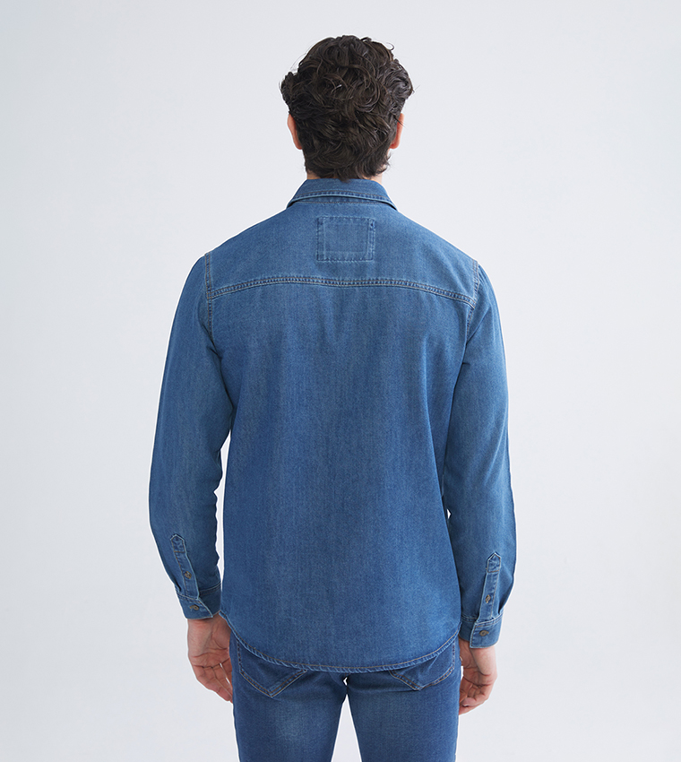 Washed Long Sleeves Denim Shirt