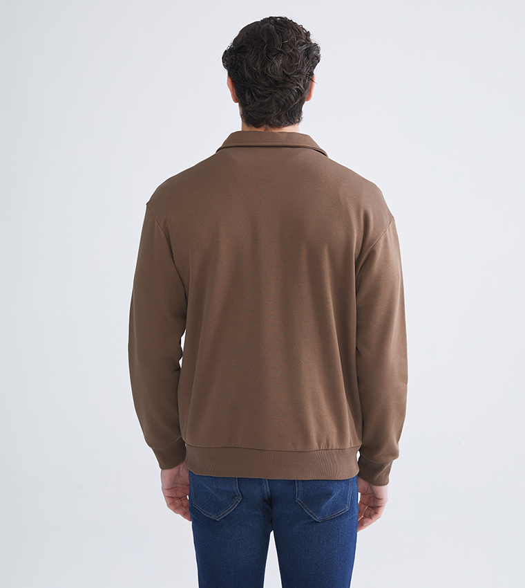 Half Zippered Long Sleeves Sweatshirt