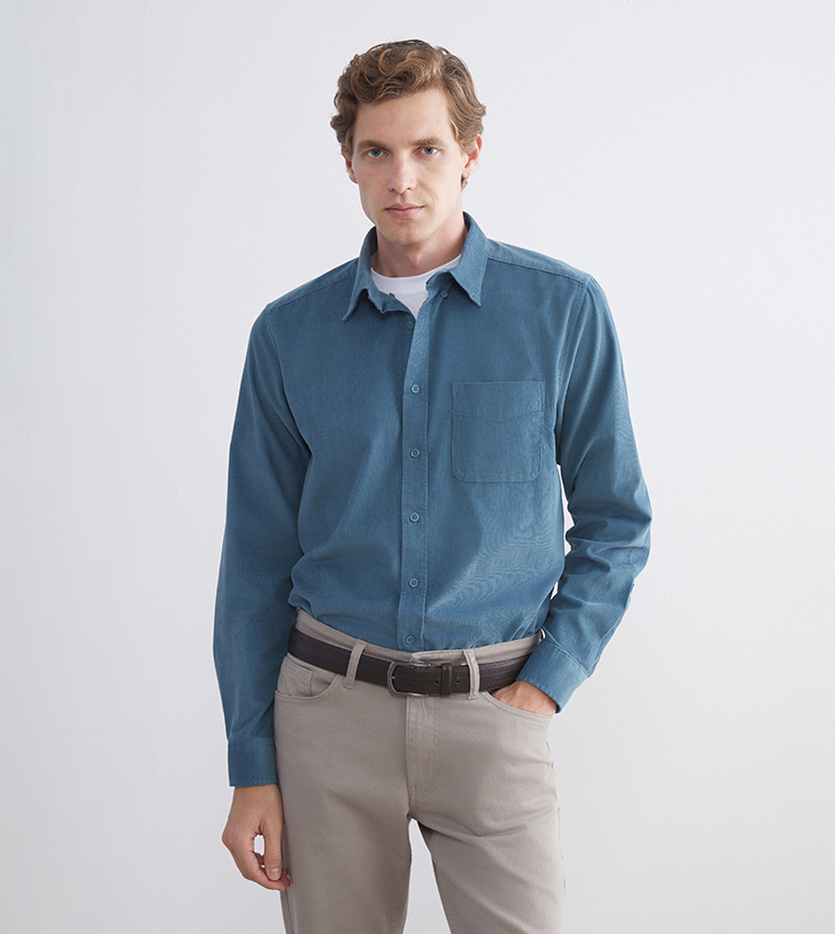 Regular Fit Corduroy Long Sleeves Shirt