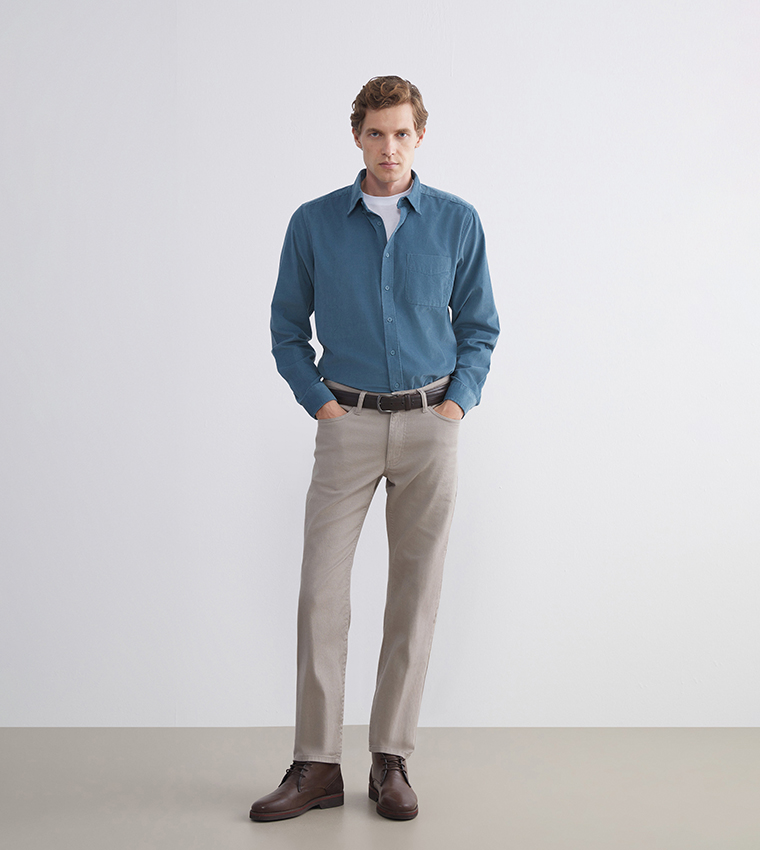 Regular Fit Corduroy Long Sleeves Shirt