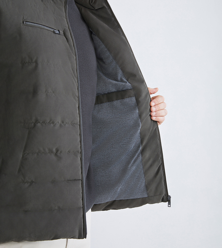 Zippered High Neck Puffer Gilet